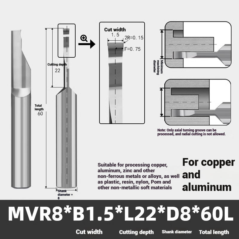1139-MVR tungsten steel alloy large depth of cut groove cutter stainless steel, copper and aluminum with small hole coating boring cutter anti-vibration face groove cutter Shandong Denso Pricision Tools Co.,Ltd.